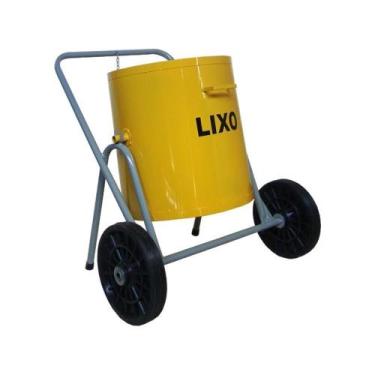 Imagem de Carrinho Gari Lixo 88L Roda Macica WM WMGARIAM