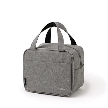 Imagem de Lancheira isolada, bolsa portátil Bento para refeições, refrigerador térmico, reutilizável, à prova d'água, caixa de frutas de grande capacidade para escola, escritório, trabalho, piquenique, suprimentos para estudantes (cinza)