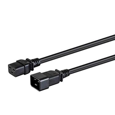 Imagem de Monoprice Cabo de extensão resistente – 1,8 m – Preto | IEC 60320 C19 para IEC 60320 C20, 12AWG, 20A, Sjtw, 250V