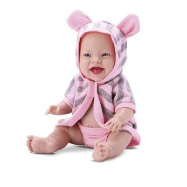 Imagem de Boneca Bebê Menina Baby Babilina Com Roupão De Banho Bambola