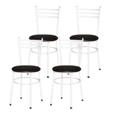 Imagem de Jogo 4 Cadeiras Para Cozinha Epoxi Branca - Lamar Design