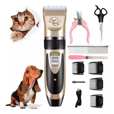 Imagem de Maquininha Para Tosar Cachorro Gato Pet Sem Fio Recarregável - DESERT 