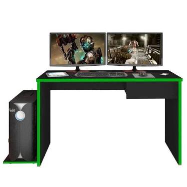 Imagem de Mesa Gamer Para Computador e Estudo Gelius M09 Preto/Verde - Mpozenato