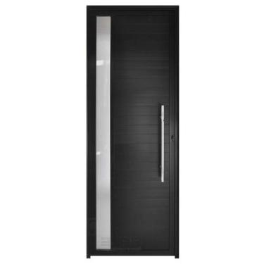 Imagem de Porta Lambril de Alumínio Preto com Visor e Puxador Hale Esquadrias - 