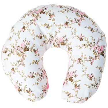 Imagem de Almofada de pescoço - floral bege c/ rosa nova - ALAN PIERRE BABY