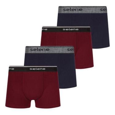 Imagem de Kit 4 Cueca Boxer Box Selene Infantil Kids Algodão Original, Preta e v