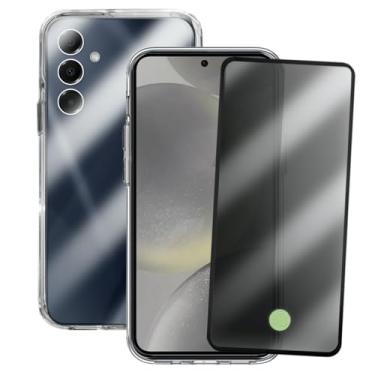 Imagem de Kit Proteção Compatível Samsung Galaxy S24 Plus Capinha Transparente Space + Película 3D Privacidade Anti Espião