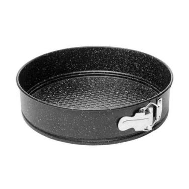 Imagem de Forma Fundo Removível Antiaderente em Aço Carbono Granilite Preta Lyor