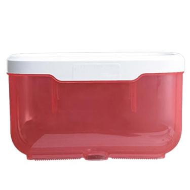 Imagem de Suporte de caixa de lenços de papel transparente à prova d'água organizador de banheiro de tamanho grande para banheiro cozinha plástico 22 x 13 x 13 cm (rosa)