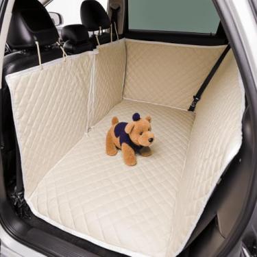 Imagem de Capa Protetora Carro SUV Pet Banco Trasseiro Impermeável Plus com Encaixe para Cinto- 2,03x 1,56cm (Avelã)