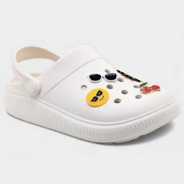Imagem de Babuche Moleca Bottons Feminino - Off White, 35