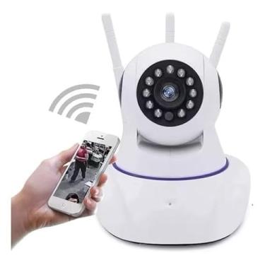 Imagem de Câmera IP Robô 1080P Full HD com 3 Antenas WiFi, Visão Noturna 360º, Microfone Áudio, Babá Eletrônica sem Fio, App Yoosee