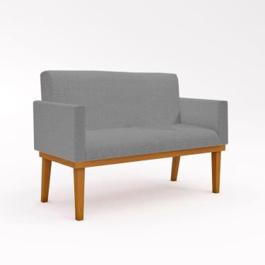 Imagem de Namoradeira Com Base Poltrona Luxo Tecido Linho Grafite