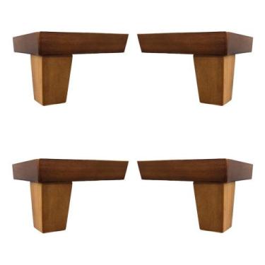 Imagem de Pés De Madeira Cantoneira Universal P/ Móveis Kit Com 4 Unidades - Bel