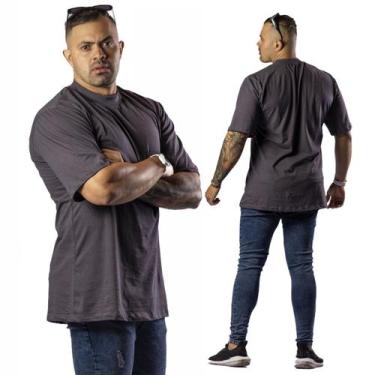 Imagem de Camiseta Oversized Masculina Camiseta Algodão Fio 30.1 Lisa - RM Fabri