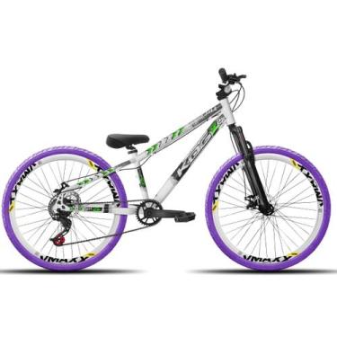 Imagem de Bicicleta aro 26 KOG Freeride Kit Single Pneus Flame, Branco, Verde 1