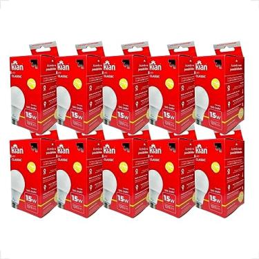 Imagem de Kit com 10 Lâmpadas Led E27 15w Bivolt Branca Fria 6500k Ou Amarela Quente 3000k Casa E Comercio (Branca Quente (Amarela))