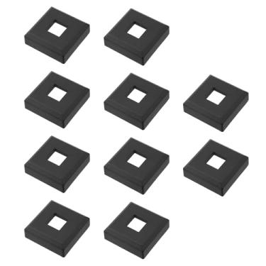 Imagem de Antrader Sapatos Balaústres Quadrados de Liga de Alumínio Pretos, para Escadas e Corrimãos Inclinados, 10 Peças