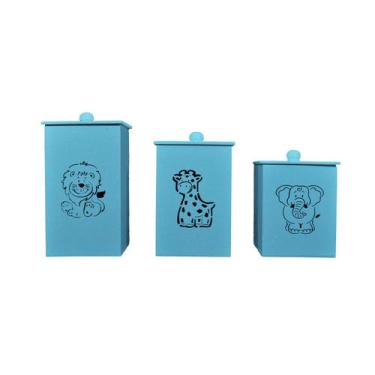 Imagem de Jogo 3 Potes Bebê Novo Safari 2 Mdf Pintado - Atacadão do Artesanato M