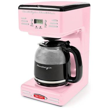 Imagem de Cafeteira Elétrica Programável Retro 2.8L com Desligamento Automático, 110v, NOSTALGIA , Rosa