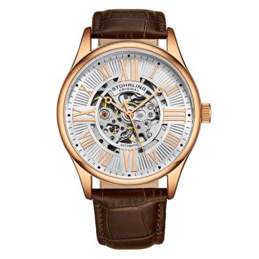 Imagem de Relógio Masculino Stuhrling Atrium 3942 Automático 42mm, Ouro Rosa e Marrom