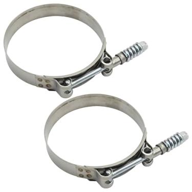 Imagem de Newnessai 2 braçadeiras de mangueira de parafuso T, braçadeiras ajustáveis de 3,25 a 3,58 polegadas, braçadeiras de mangueira de aço inoxidável 304 com molas para automóveis industriais