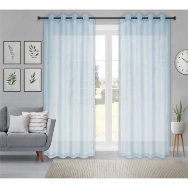 Imagem de Safdie & Co. Cortina transparente 1 painel de 84 polegadas de comprimento. Cortina de janela Cortina de porta de pátio. Cortinas para Ventanas. Cortina azul