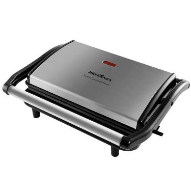Imagem de Grill Sanduicheira Britânia Press Antiaderente Chapa Ondulada e Lisa 850W