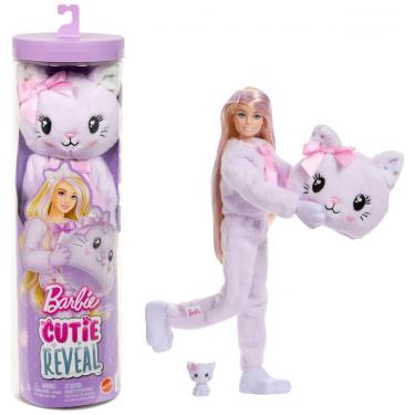 Imagem de Barbie Cutie Reveal Kitten da Série Cuddly com 10 Surpresas, Mini Pet que Muda de Cor 2025