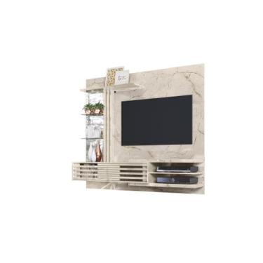 Imagem de Painel Para TV Até 55 Frizz Supreme Calacata e Off White Brilho com LE