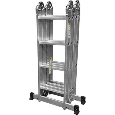 Imagem de Escada Multifuncional Prime 16 Degraus Alumínio 4,12 M Leve Com Travamento Automático E...