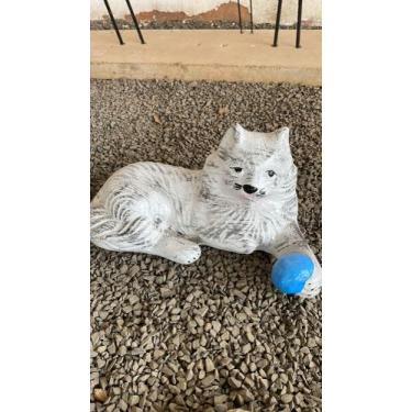 Imagem de Gato decorativo para jardim  - Arte em vasos , 7kg, 1L