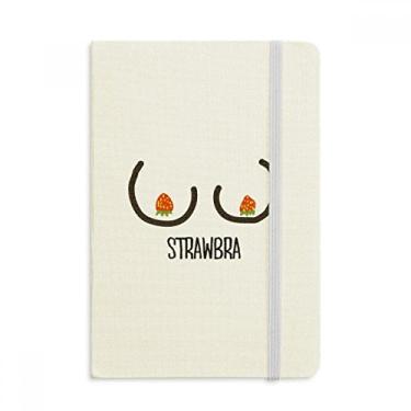 Imagem de Caderno de desenho divertido de morango vermelho com capa dura em tecido oficial diário clássico