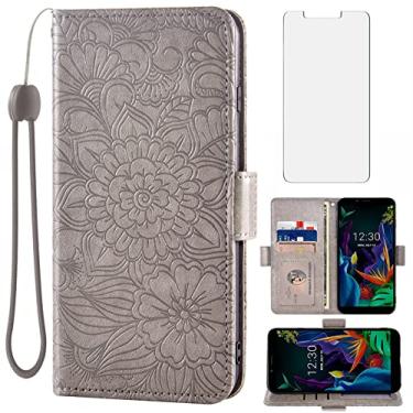 Imagem de Asuwish Capa carteira compatível com LG K20 2019 e protetor de tela de vidro temperado, suporte para cartão, compartimento para identificação de crédito, couro magnético, flip, acessórios para