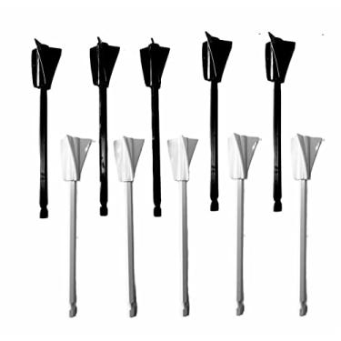 Imagem de HHYOOSOO Pás misturadoras de resina epóxi, acessório de mistura de broca de 10 peças, misturador de tinta reutilizável para broca, pás de broca epóxi, misturador de broca acessório de broca, agitador