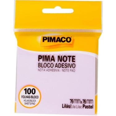 Imagem de Bloco de Recado Autoadesivo Pimanote Roxo 76X76MM - 100 Folhas - Pimac