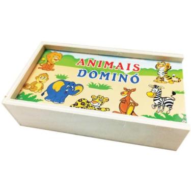 Imagem de Dominó Animais em Madeira - 28 Peças - Toy MIX