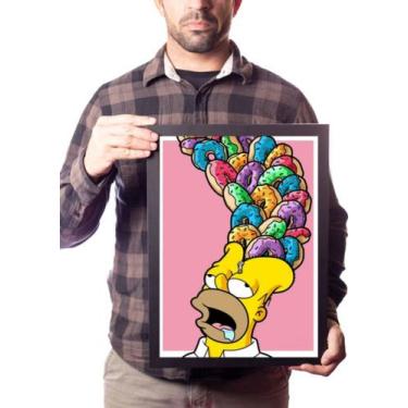 Imagem de Quadro Simpsons Homer Rosquinhas Arte Poster Moldurado - Fanarte