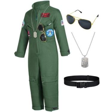 Imagem de Fantasias de Piloto de Caça para Meninos (3T-4T) com Óculos de Sol