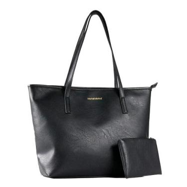 Imagem de Sacola Montana West Grande de Couro para Mulheres - Modelo MWC-028BK