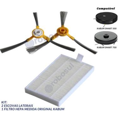 Imagem de Escovas E Filtro Para Robô Aspirador Kabum Smart 500 E 700 - Robosul