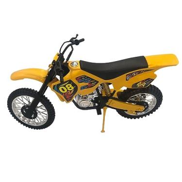 Imagem de Moto de Motocross de Brinquedo, Modelo 08, Amarelo e Preto, com Suporte, WD