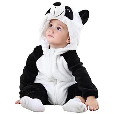 Imagem de Fantasia infantil unissex de animais para bebês, macacão de Halloween, Panda, 3-6 Months/Height 24"-26"
