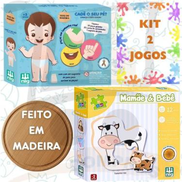 Imagem de Kit 2 Jogo Didatico Infantil Cade O Seu Pé E Mamãe E Bebé Brinquedo 3 
