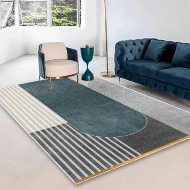 Imagem de Tapete grande, macio e fofo, verde e creme, para quarto, sala de estar, escritório, sala de estar, decoração de casa (160 x 200 cm (62 x 78 pol.)/hxx-250815001010)