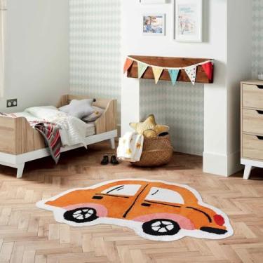 Imagem de Tapete infantil de carro de 1,5 x 0,9 m para quarto, tapete macio e fofo, tapete antiderrapante para sala de jogos, tapete tufado para quarto de crianças, tapete lavável para sala de aula para