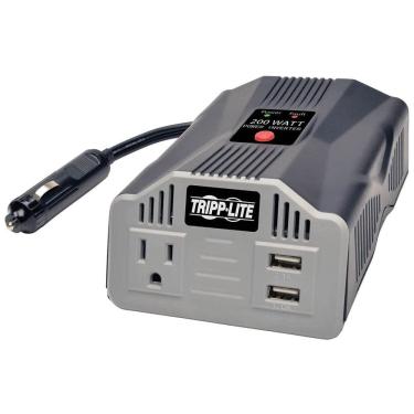 Imagem de Inversor de Potência Automotivo 200W com 1 Tomada, 2 porta de Carregamento USB, 12V, TRIPP LITE PV200USB, Cinza