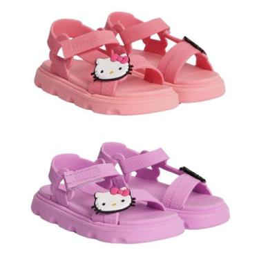Imagem de Kit 2 Pares Sandália Infantil Hello Kitty Menina Estilosa e Confortáve