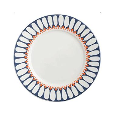 Imagem de Prato de serviço pratos de jantar de cerâmica vintage chineses, prato de jantar de porcelana redondo de 26 cm, prato de cozinha caseiro, pratos seguros para micro-ondas/lava-louças