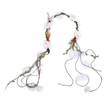 Imagem de Tiara floral de tecido floral com flores e folhas intrincadas para férias na praia, estilo ao ar livre